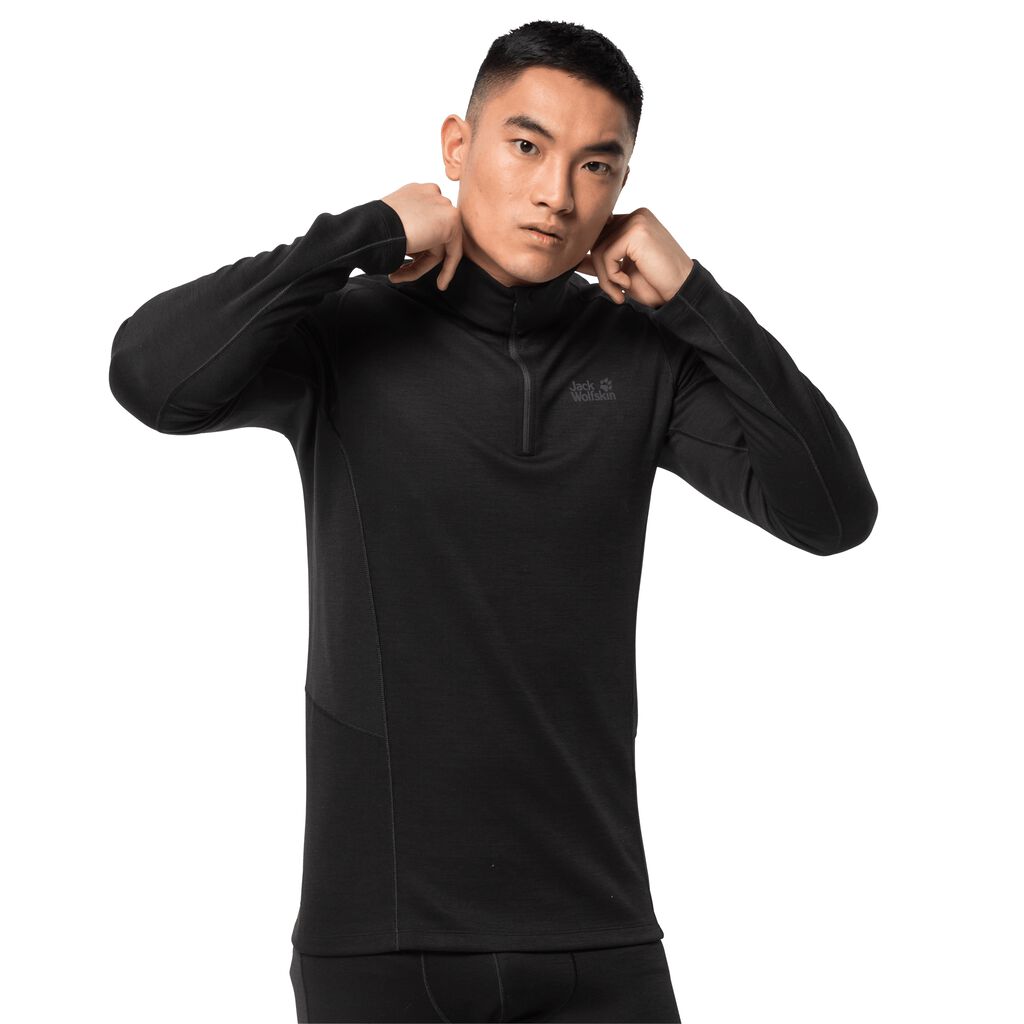 Jack Wolfskin ARCTIC XT HALF ZIP Haut Homme Noir - KGPWSZR-95